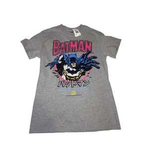 Batman The Dark Knight Graphic T Shirt Grey Short Sleeve Womens S